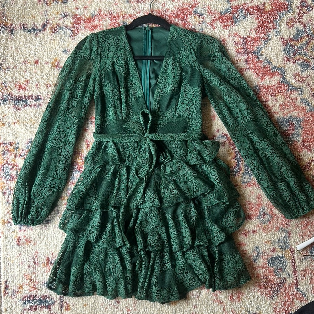 Elegant Green Lace Dress